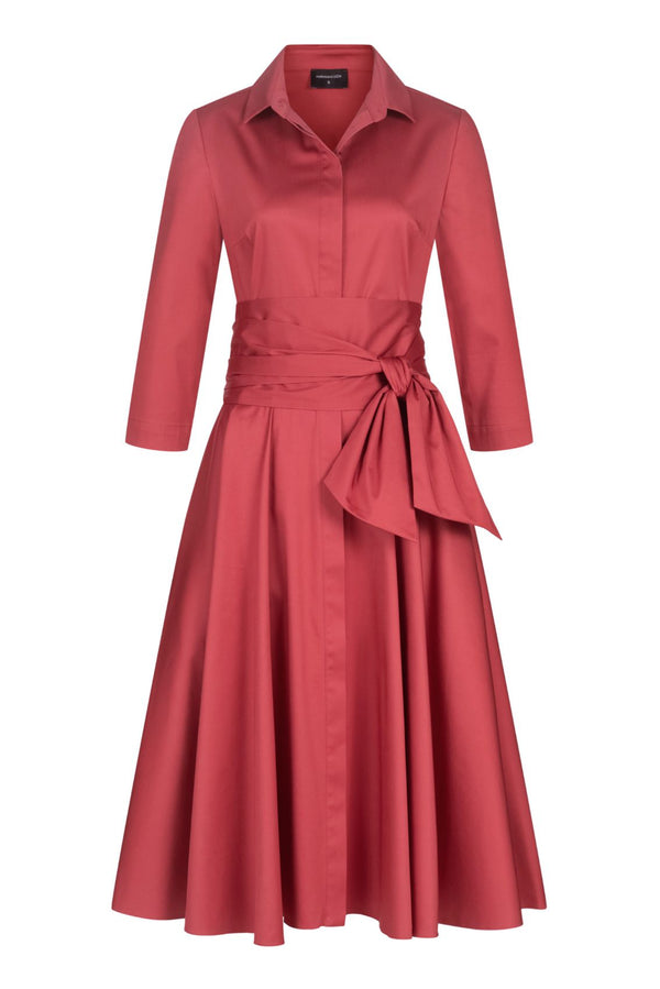 Blusenkleid mit Bindegürtel Rosé