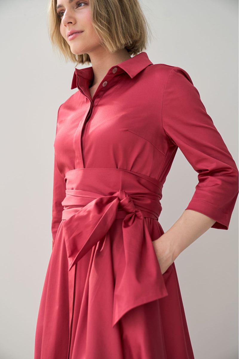 Shirtdress With Tie Belt Rose Pink