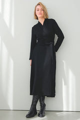 Black Knitted Wrap Dress