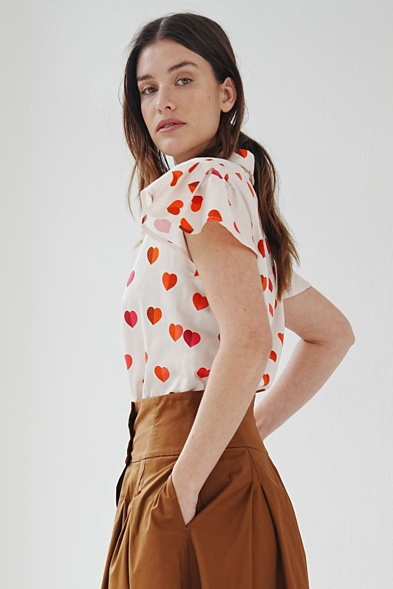 Bluse mit Herz-Print - Marianna Déri