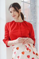 Bluse mit Rundhalsausschnitt Rot - Marianna Déri