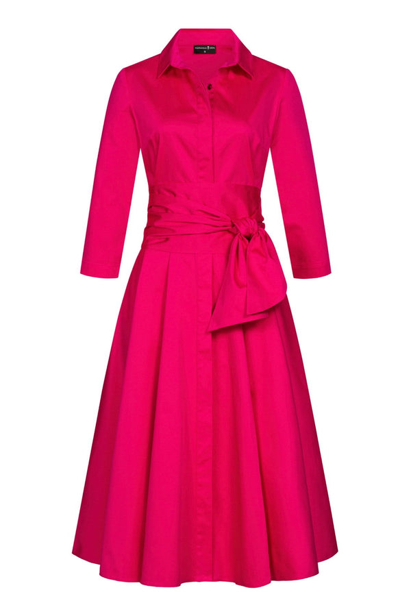 Blusenkleid mit Bindegürtel Pink - Marianna Déri