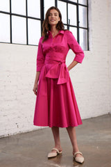 Blusenkleid mit Bindegürtel Pink - Marianna Déri