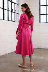 Blusenkleid mit Bindegürtel Pink - Marianna Déri