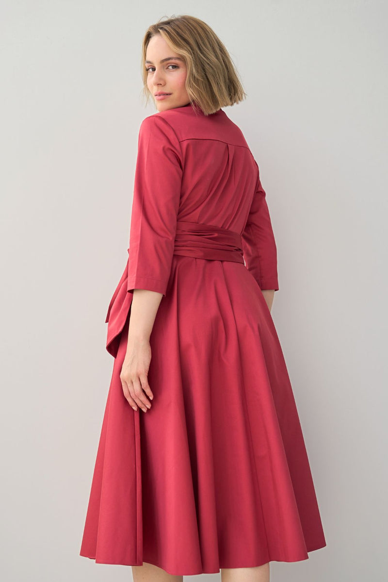 Blusenkleid mit Bindegürtel Rosé - Marianna Déri