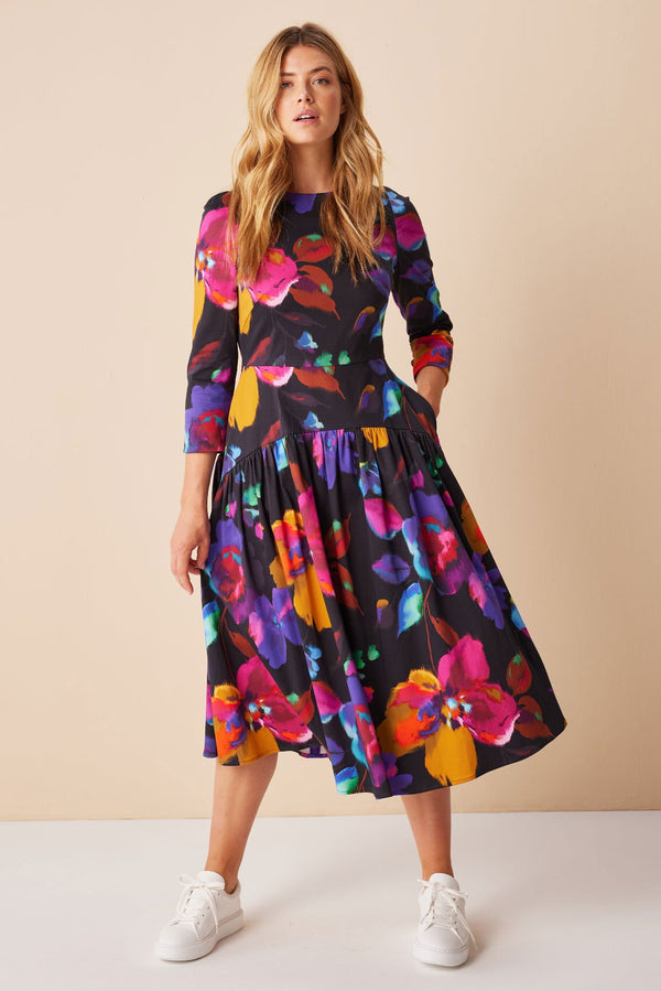 Drop-Waist Kleid Blumen - Marianna Déri