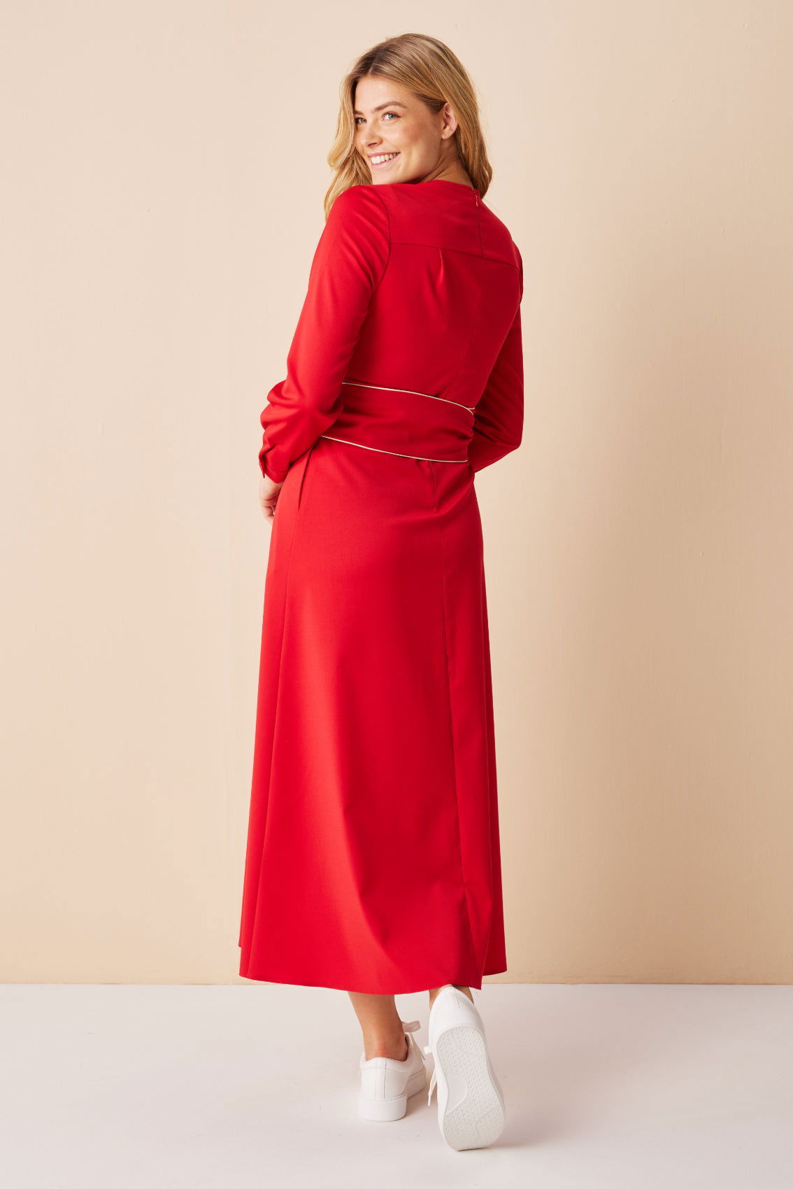 Maxikleid mit Wollmischung Rot - Marianna Déri