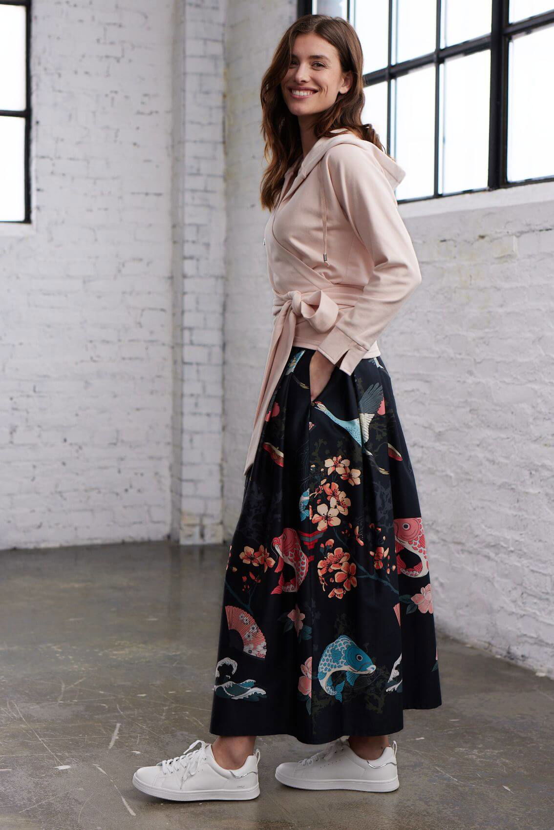 Long floral skirt japan sale