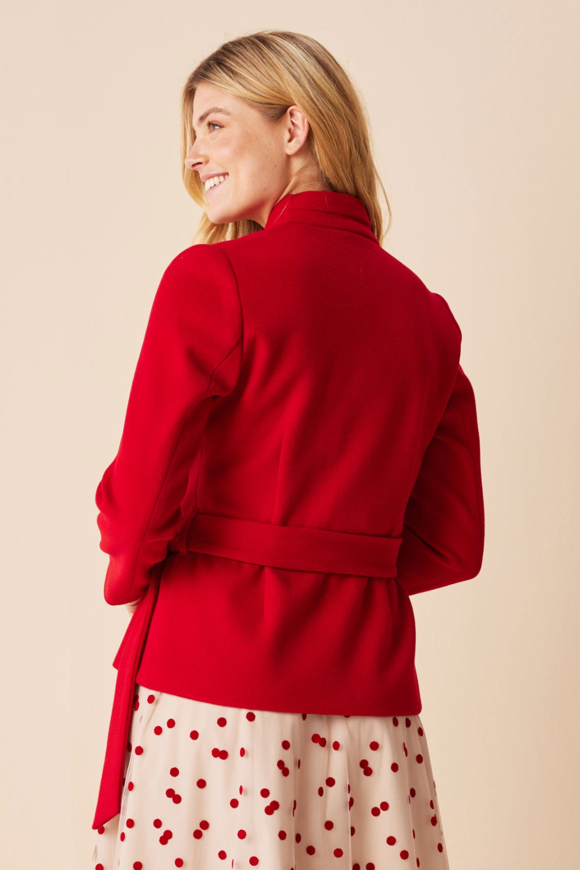 Wickel-Jacke mit Schalkragen Rot - Marianna Déri