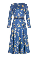 Branch Print Belted Dress