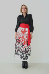 Mixed-Print Floral Maxi Skirt