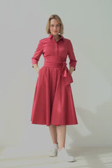 Shirtdress With Tie Belt Rose Pink