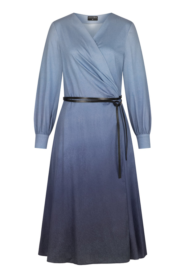 Blue Ombré Wrap Dress