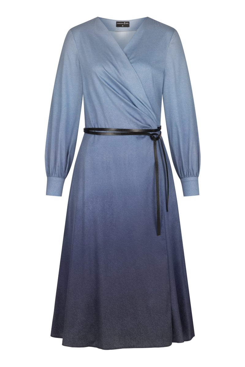 Blue Ombré Wrap Dress