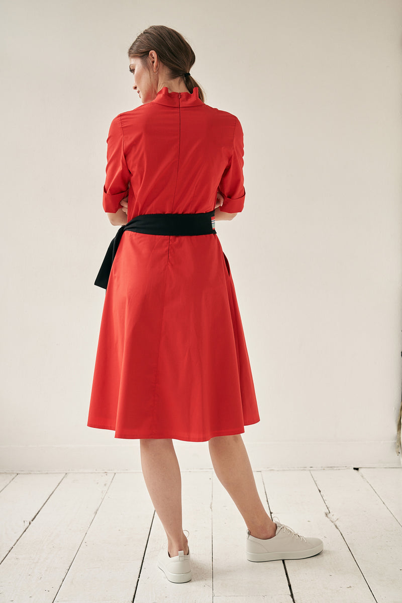 Franchesca Dress Red with Two – Déri Belts Marianna